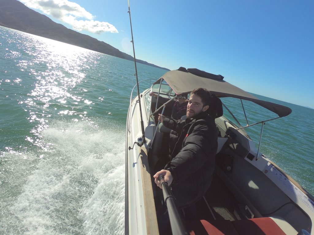 selfie on boat